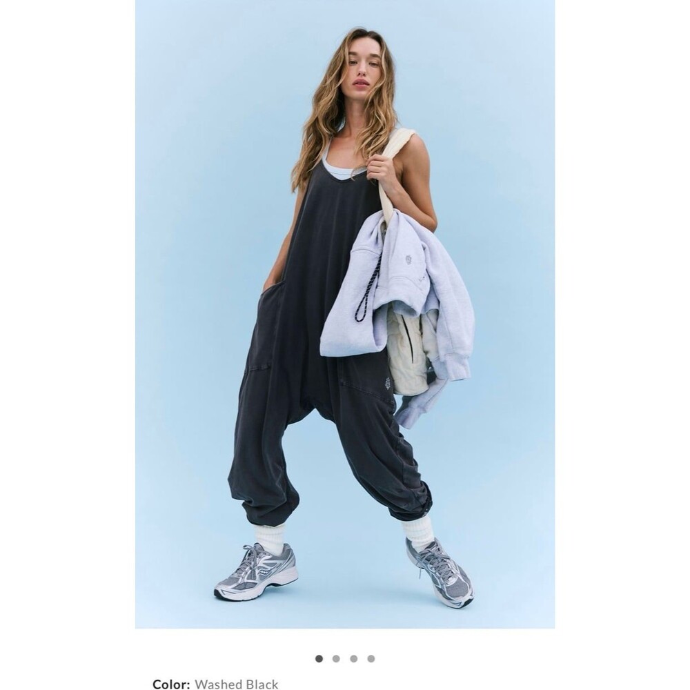 Free People Hot Shot Onesie XS Washed Black EUC